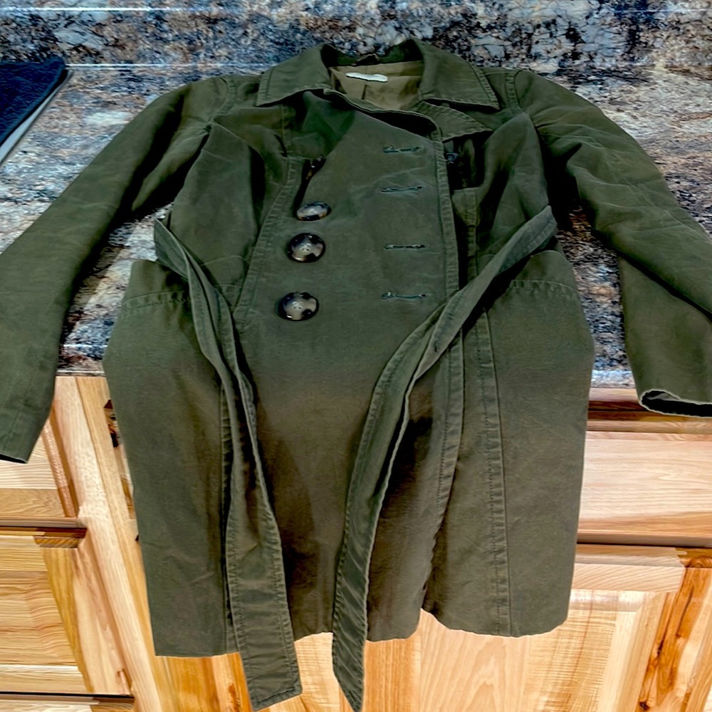 Women Light Weight Green Coat